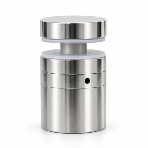 Cylindrical glass standoff on a white background