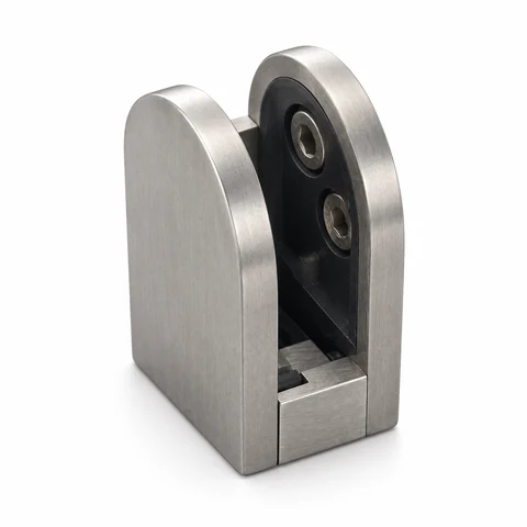 Rounded glass clamp on a white background